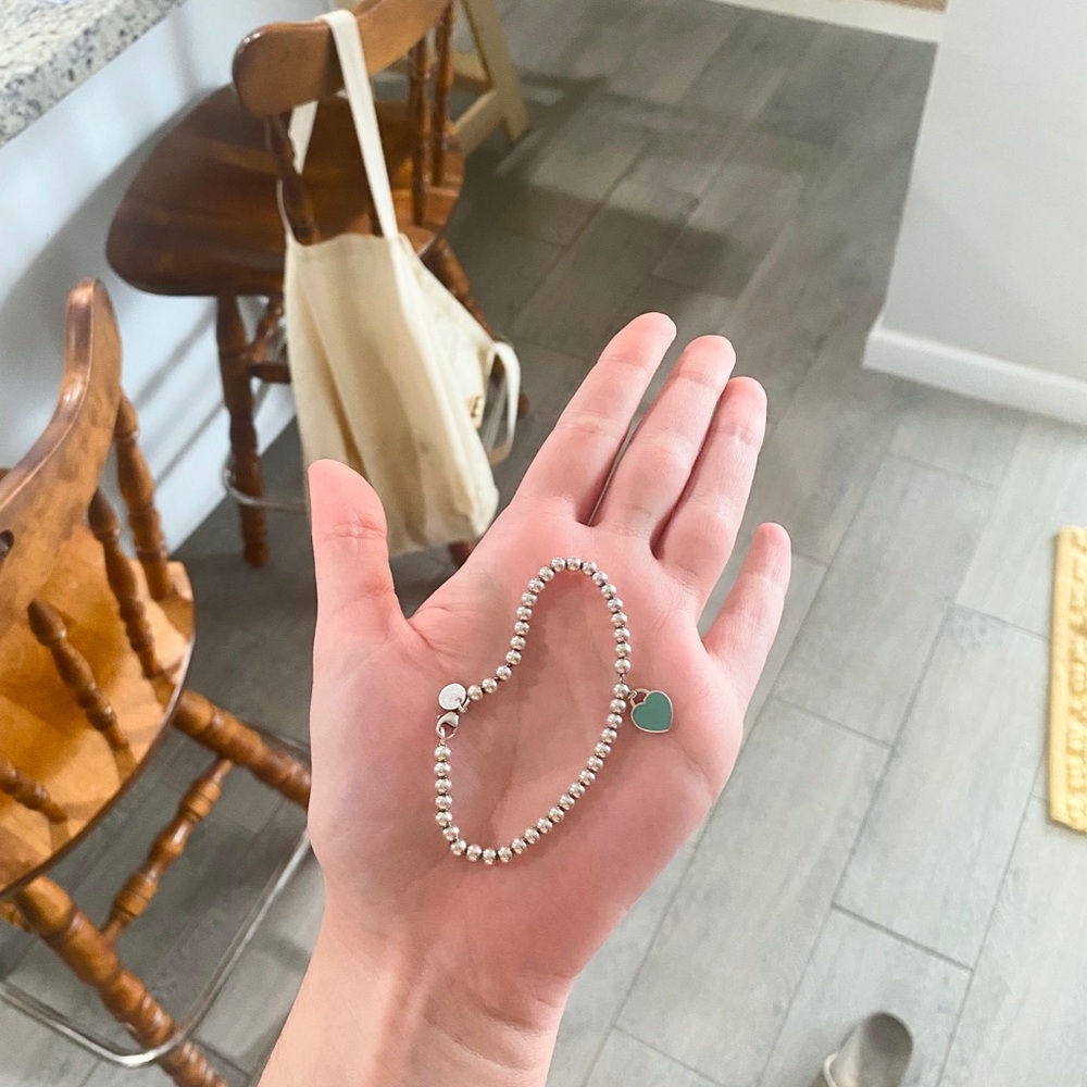 Tiffany Blue Heart Tag Bead Bracelet